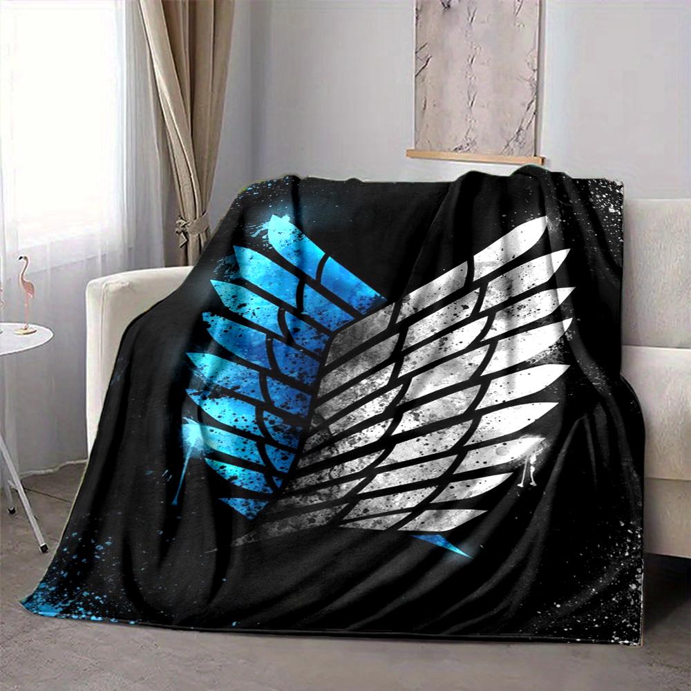 1Pc Wings Liberty Flannel Blanket, Soft And Comfortable, Casual Warm, Camping Travel, Christmas, Halloween Xmas Gift El123
