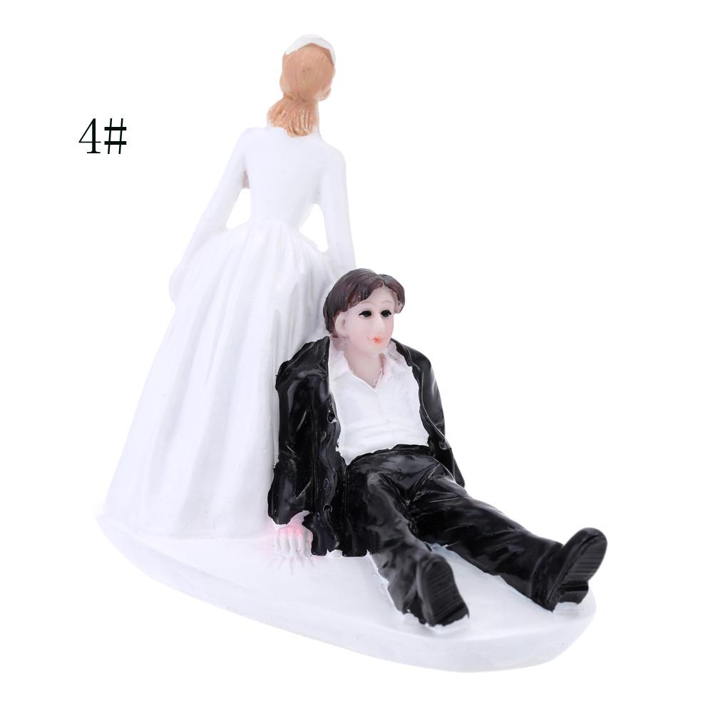Reusable Romantic Groom Bride Marry Resin Figurine Wedding Cake Topper Wedding Decoration High Quality