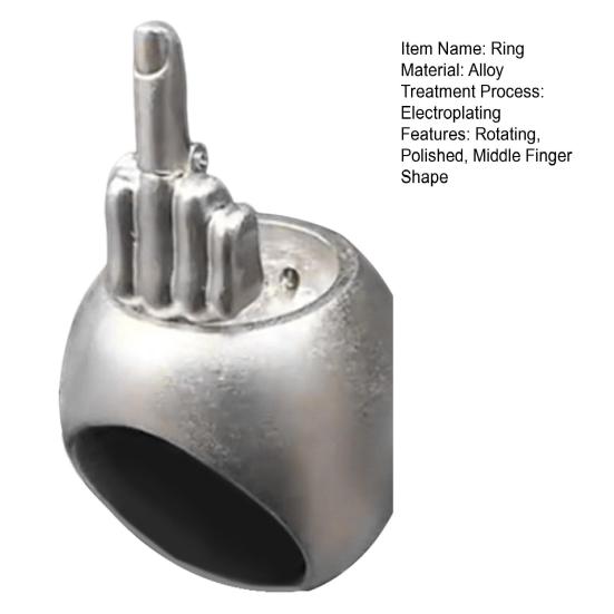 Выдвижное кольцо на средний палец Вращающееся кольцо на средний палец Ретро-личность Ниша Снятие стресса