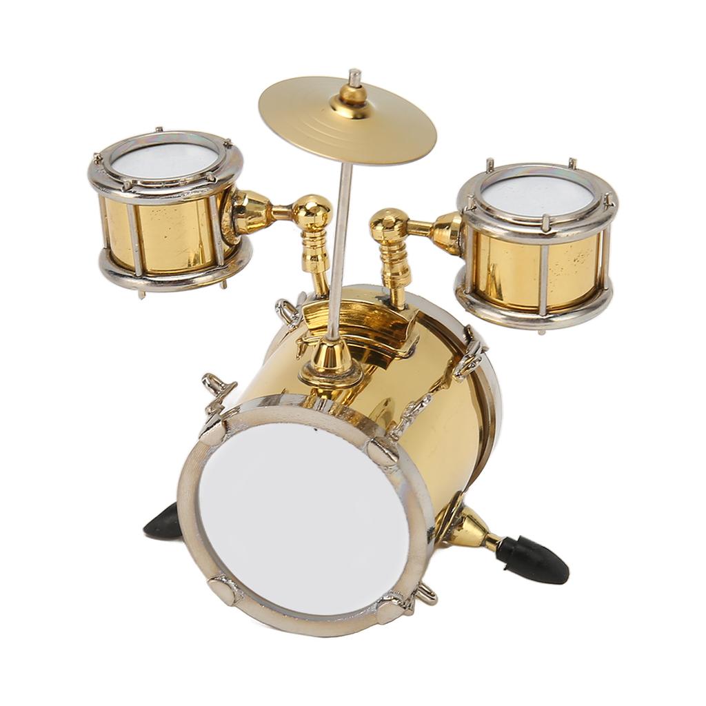 Miniature Drum Set Replica Musical Instrument Model Mini Drum Set Dollhouse Ornament Drummer Gift