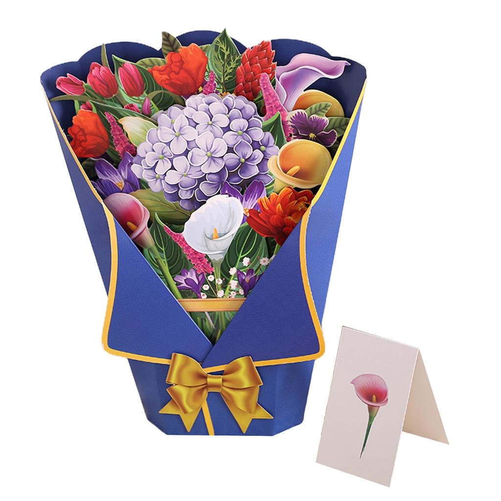 1 шт., открытка с букетом цветов 33*25,5 см, 3D значимый подарок