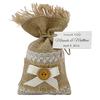 20 Jute Drawstring Bag Pouches With Custom Tag Wedding Small Net Favor Bags Rustic Party Favor Burlap Sack 4" X 6.5