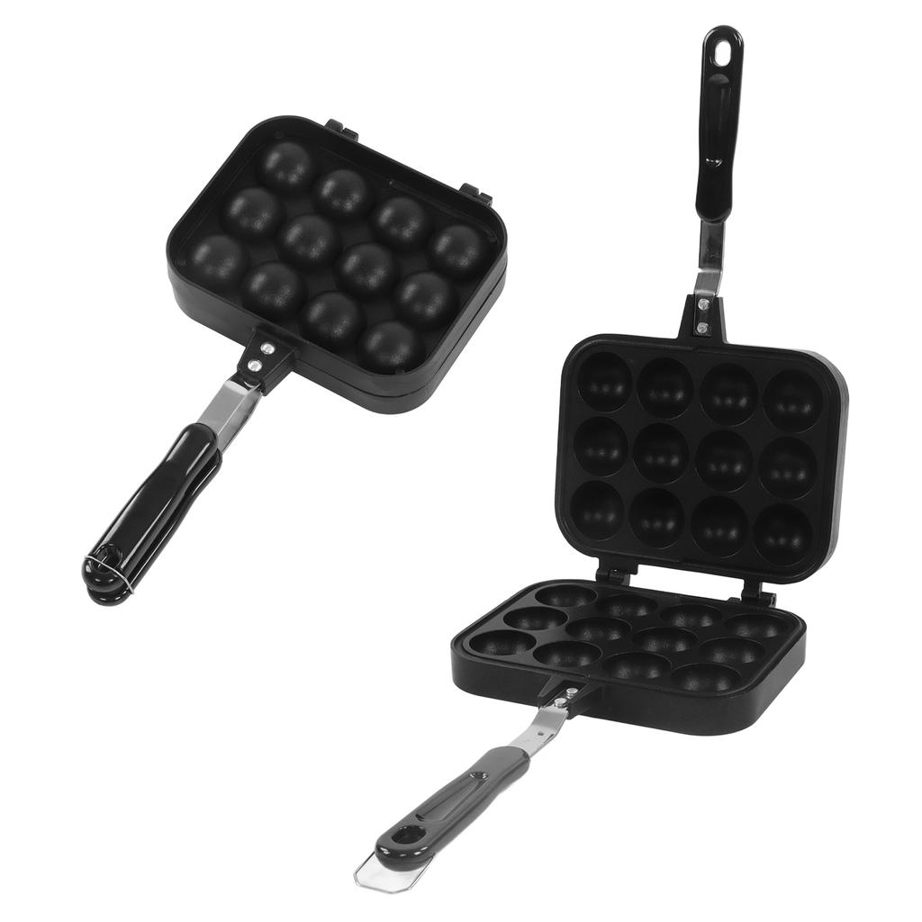 Сковорода для гриля Takoyaki, двухсторонняя сковорода для фрикаделек из осьминога, 12 отверстий, форма для выпечки Takoyaki, противень для дома