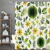 Floral Leaf Shower Curtain, Bathroom Decorative Shower Curtain, Waterproof Shower Curtain with Hooks