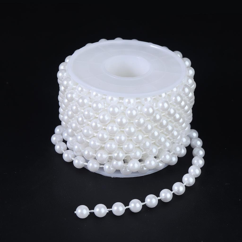 5Yards ABS Imitation Pearl Bead Chain Line Cord Thread Trim For DIY Wedding Party Decoration Jewelry Making Crafts Accessories