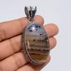 Splendid Top Grade Qualite 100% Natural Montana Agate Oval Shape Vintage Style Handmade Jewelry 925 Steling Silver Pendant 2.3" WSJ-4874