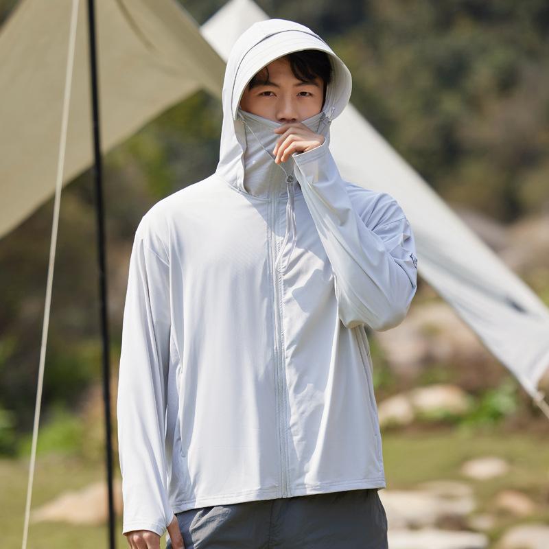 Ice silk sun-protective shirt for women, couple's ultra-thin fishing outdoor skin shirt, UV-resistant breathable sun-protective shirt for men