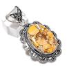 Brecciated Mookaite Gemstone Handmade 925 Sterling Silver Pendant 2.17" v9T78