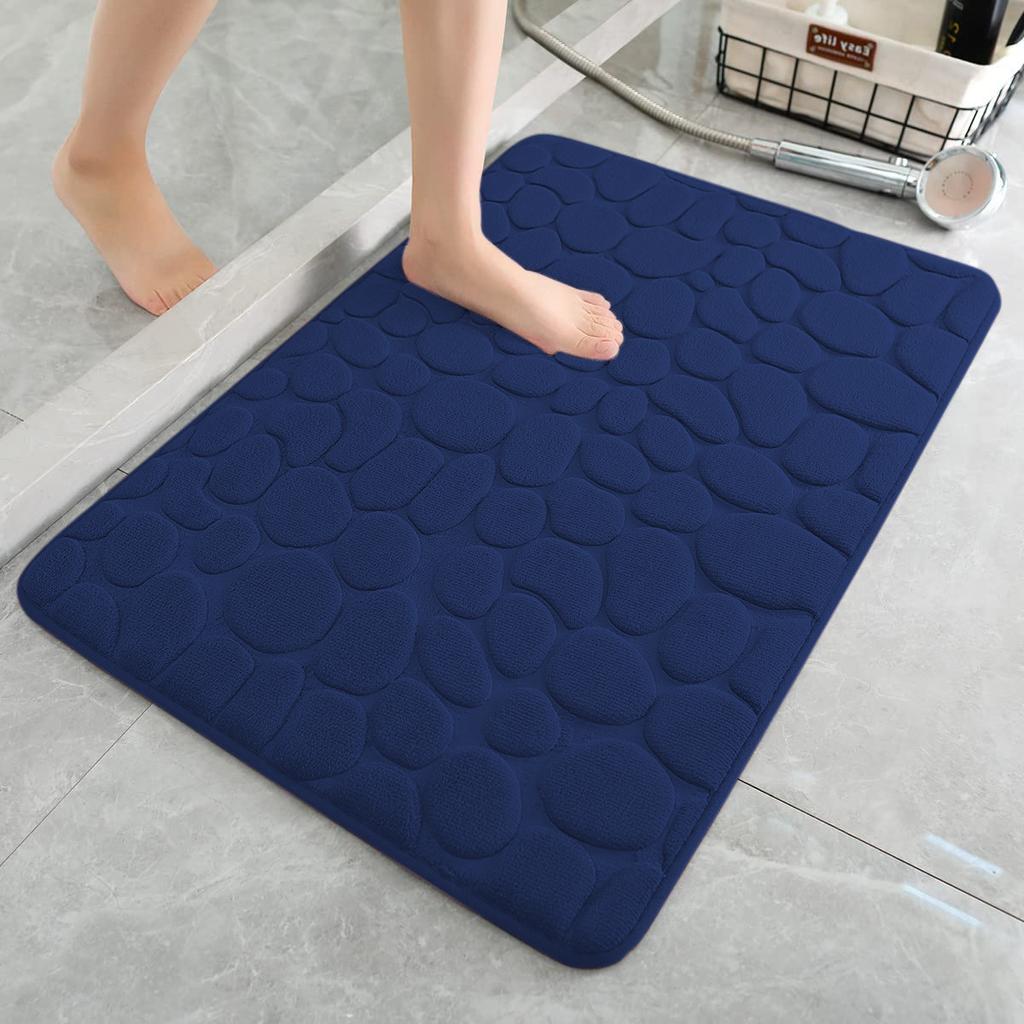 Bathroom Carpet Door Mat Cobblestone Embossed Simple Style Absorbent Foot  Non-slip Mat For Bathroom Bedroom Living Room Mat