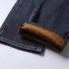 Plus Size Winter Men 'S Warm Jeans Classic Style Business Fleece Thick Stretch Denim Trousers Male Brand Black Blue 
