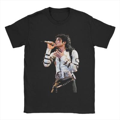 Мужская футболка Майкл Джексон Поет вживую Bad World Tour 1988 Футболки Мода Летняя Футболка Y2K Хлопковая Одежда Большого Размера