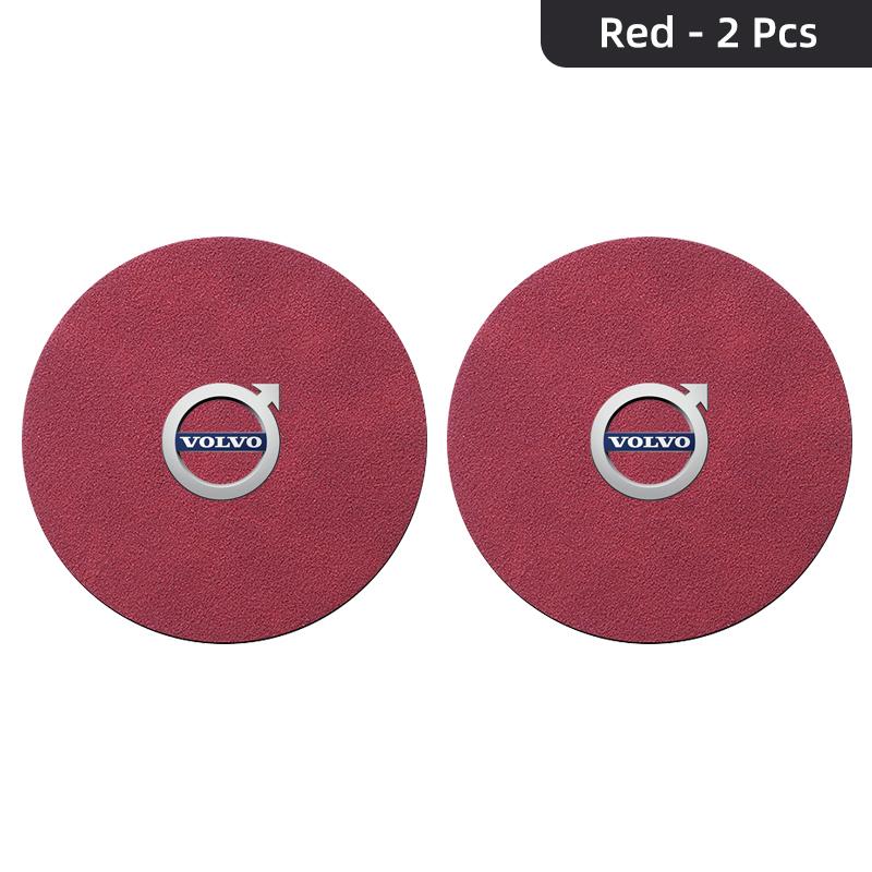 2pcs Suede Car Coaster Water Cup Drink Holder Mat Anti-Slip Pad For Volvo S40 S60 S90 XC40 XC60 XC90 V40 V50 V60 V90 C30 C70 S80