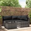 VidaXL Garden Lounge Set 4 Pcs with Cushions Grey Wicker, Outdoor Lounge Set, Furniture Set 319765