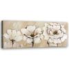 Canvas Print Beige Flowers Painted