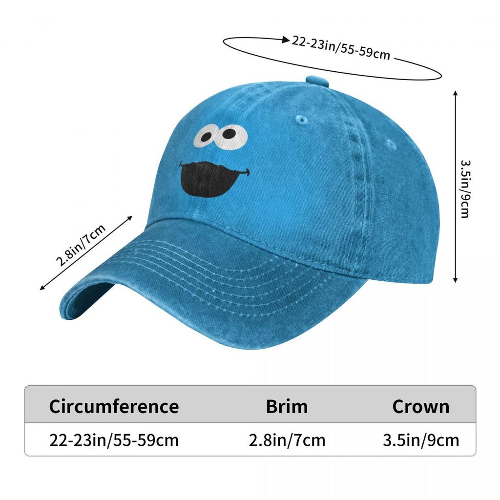 Cute-S-Cookies-S-Monsters Baseball Cap Vintage Distressed Denim  for Men Women Activities Adjustable Fit Caps Hat