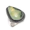 Natural Prehnite Gemstone Handmade 925 Sterling Silver Jewelry Ring Size 9 K7U98