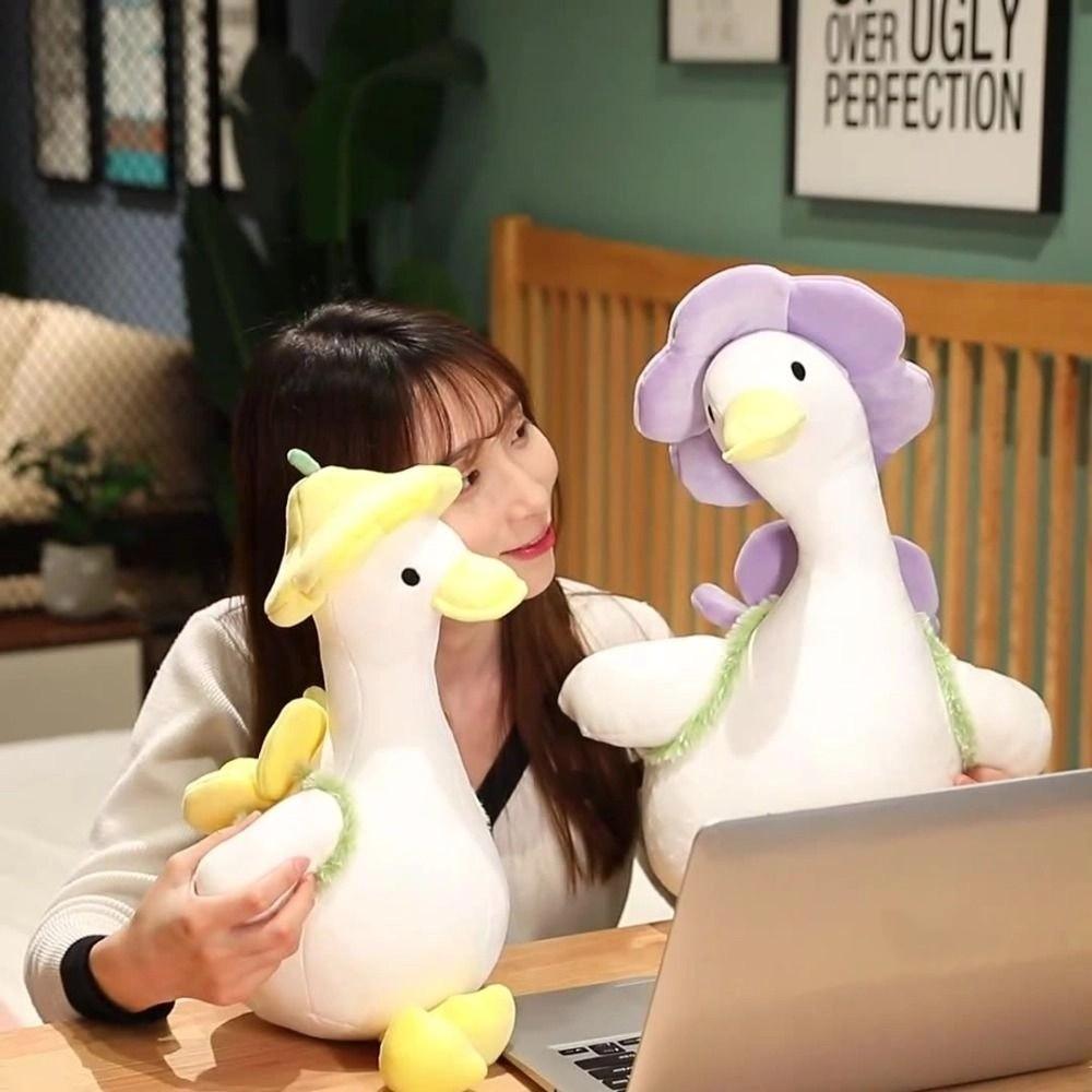 Flower Hiking Duck Appease Doll PP Cotton Spring Outing Duck Stuffed Doll Children Gift