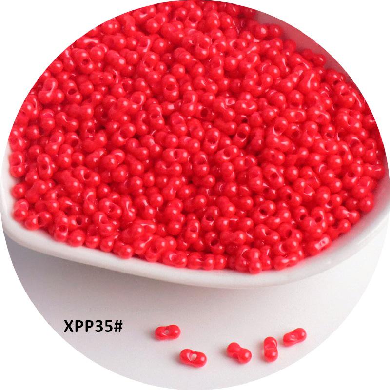 Стеклянные бусины-арахис сплошного цвета 2x4 мм для изготовления украшений и аксессуаров для волос своими руками