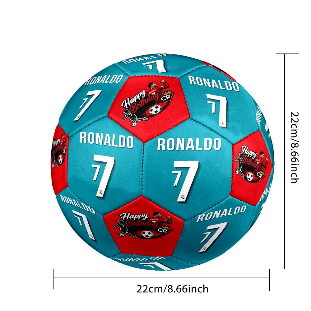Ronaldo's Number Seven Size 5 Soccer Ball Machine Sewn Indoor/Outdoor Universal Football Perfect Commemorative Gift for Soccer Lovers