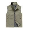 Vest Men's Spring and Autumn Sleeveless Workwear Multi-Pocket Loose Vest Jacket Thin Vest Casual Trendy Waistcoat