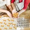 Форма для печенья в форме косточки для собаки, из нержавеющей стали, с чистящей щеткой, для DIY торта, сахарной глазури, выпечки, печенья, кухонный инструмент