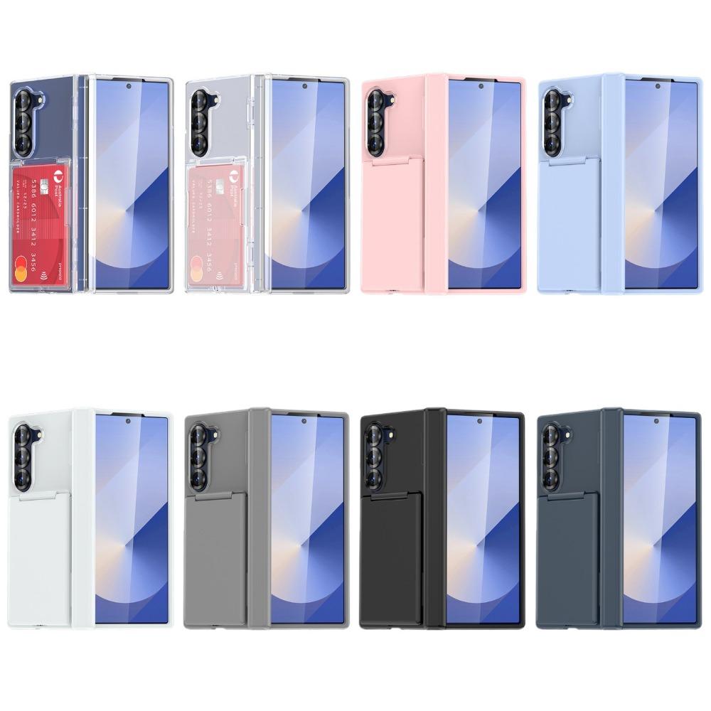 Flip Card Slot Holder Kickstand Phone Case For Samsung Galaxy Z Fold 8 Ultra 7 6 5G Folding Bracket Matte PC Cover