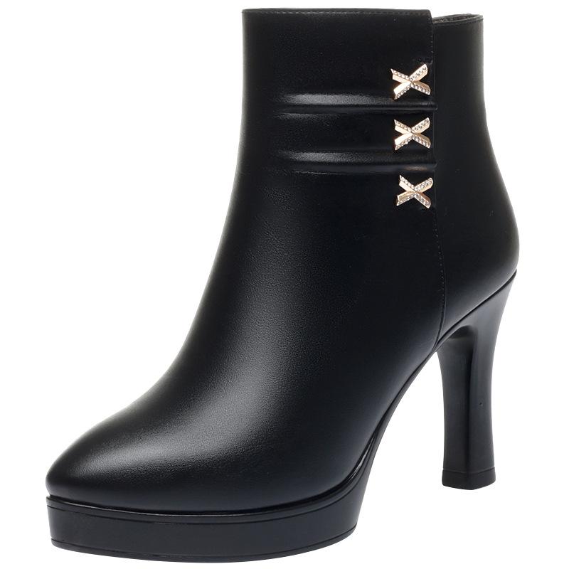 Fashion Autumn Winter Women Fashion Boots New Ankle Boots Keep Warm Plush Snow Boots Women's Comfort High Heels Shoes