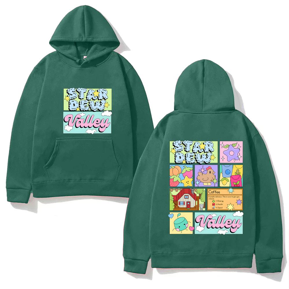 ХУДИ ИГРОВОЕ Stardew Valley Новый стиль Повседневный Высококачественный Свитшот Харадзюку с капюшоном на флисе для осени/зимы Удобное худи