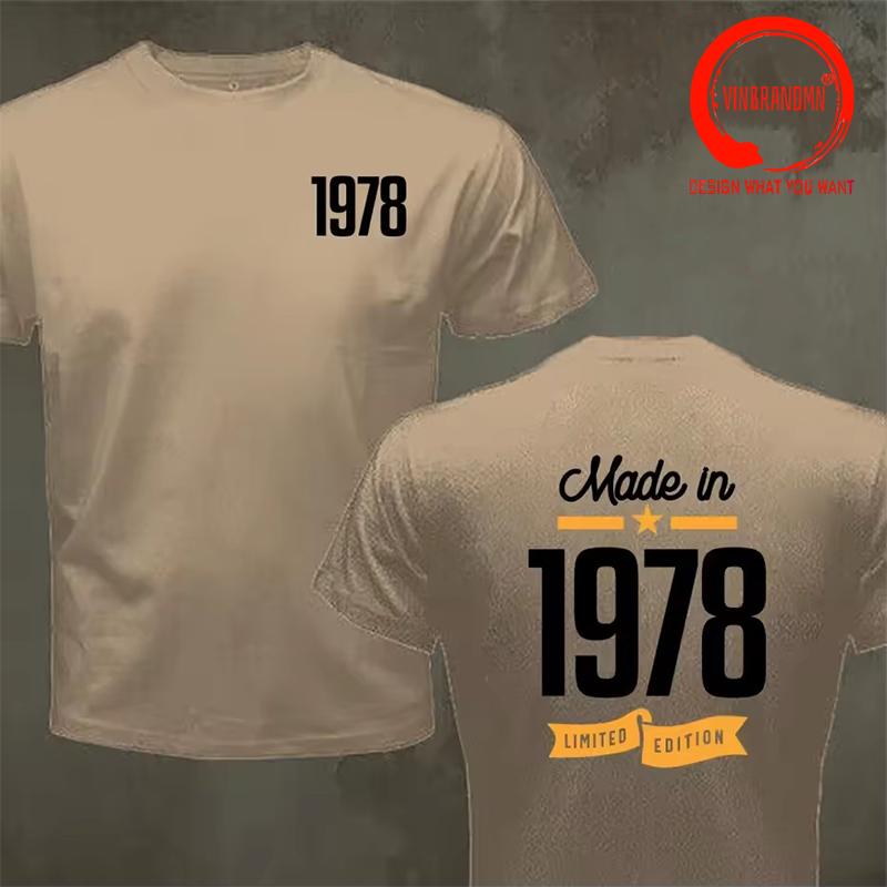 Vintage Since 1978 Birthday Gift Made In 1978 T Shirt Unisex Fashion Trendy Casual Clothing Stylish Tops Tee Shirt Leisure Tshirt