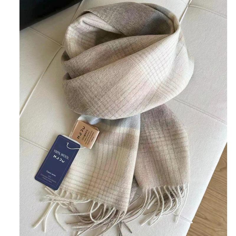 100% Wool Australian Pure Wool Plaid Scarf Winter Versatile Warm Couple Scarf