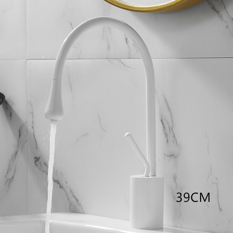 Матовый золотой медный светильник, роскошная раковина, вращающаяся раковина, кран для горячей и холодной воды для ванной комнаты