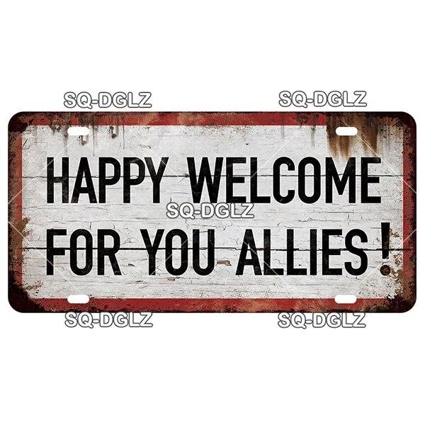 SQ-DGLZ Paris Bangde Road License Plate Warning Tin Sign State Wall Decoration Metal Sign Home Decor Painting Plaques Art Poster