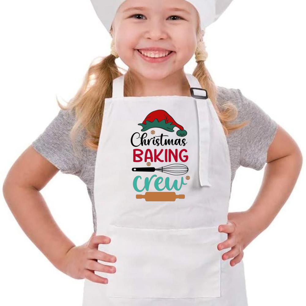 Рождественский фартук для выпечки, детский фартук для выпечки, мини-повар, подарок на Рождество, пряничный человечек, белый фартук для пекарей