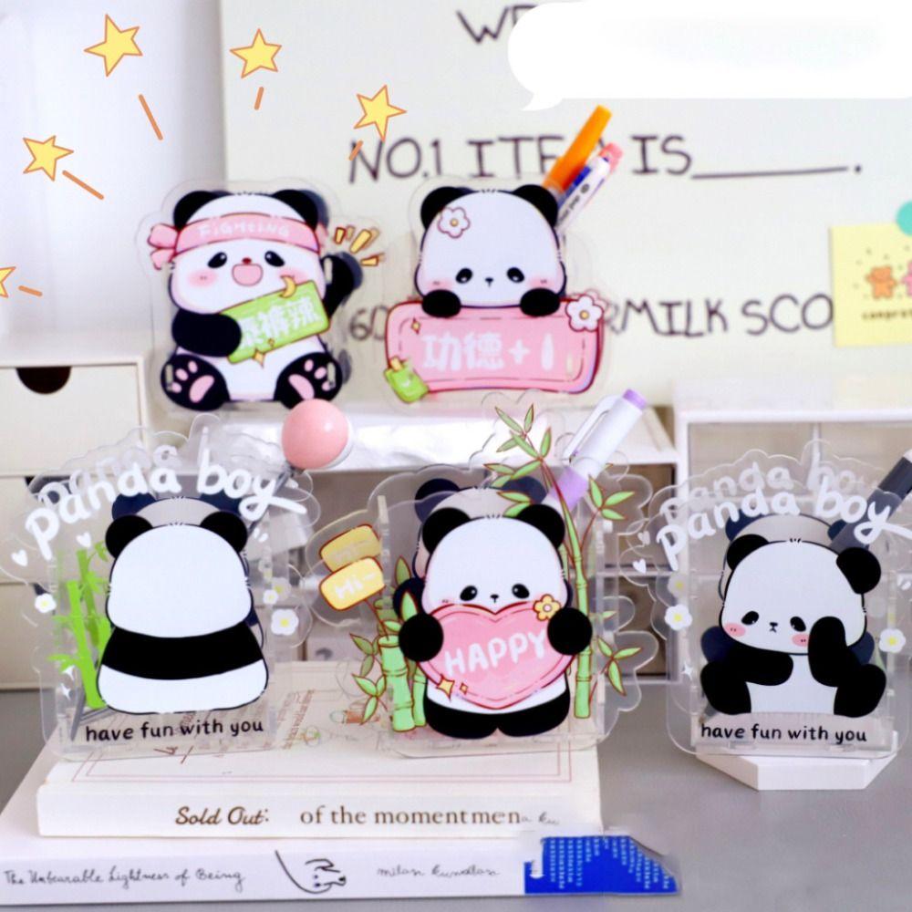 Creative Stationery Storage Box Exquisite Makeup Brush Storage Bucket Panda Pen Holder Student