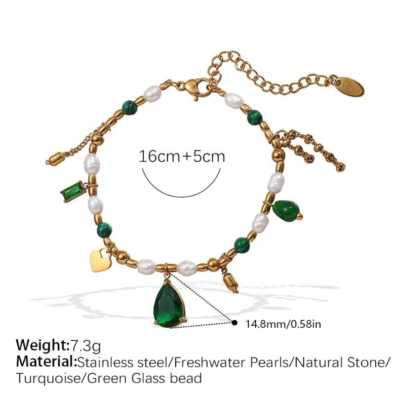 High-end zircon natural stone pearl necklace - unique design choker