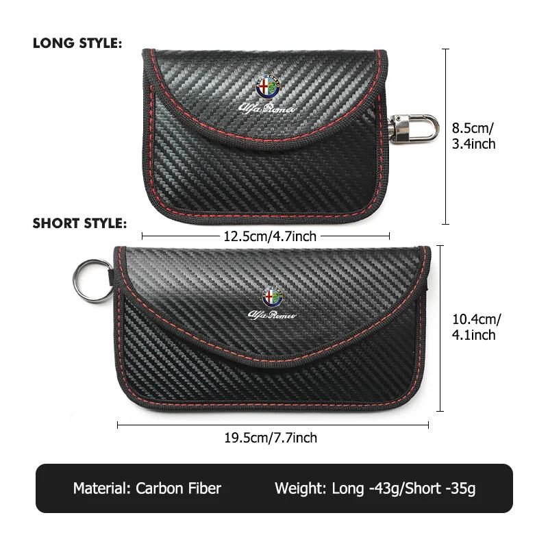 Car RFID Signal Blocking Key Fob Protector Anti-Theft Pouch For Alfa Romeo 159 Giulietta 156 147 Giulia Mito GT Stelvio Spider