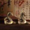 Copper Solid Brass Snake Figurines Antique Snake Statue Small Dragon Ornament  Home Office Decor