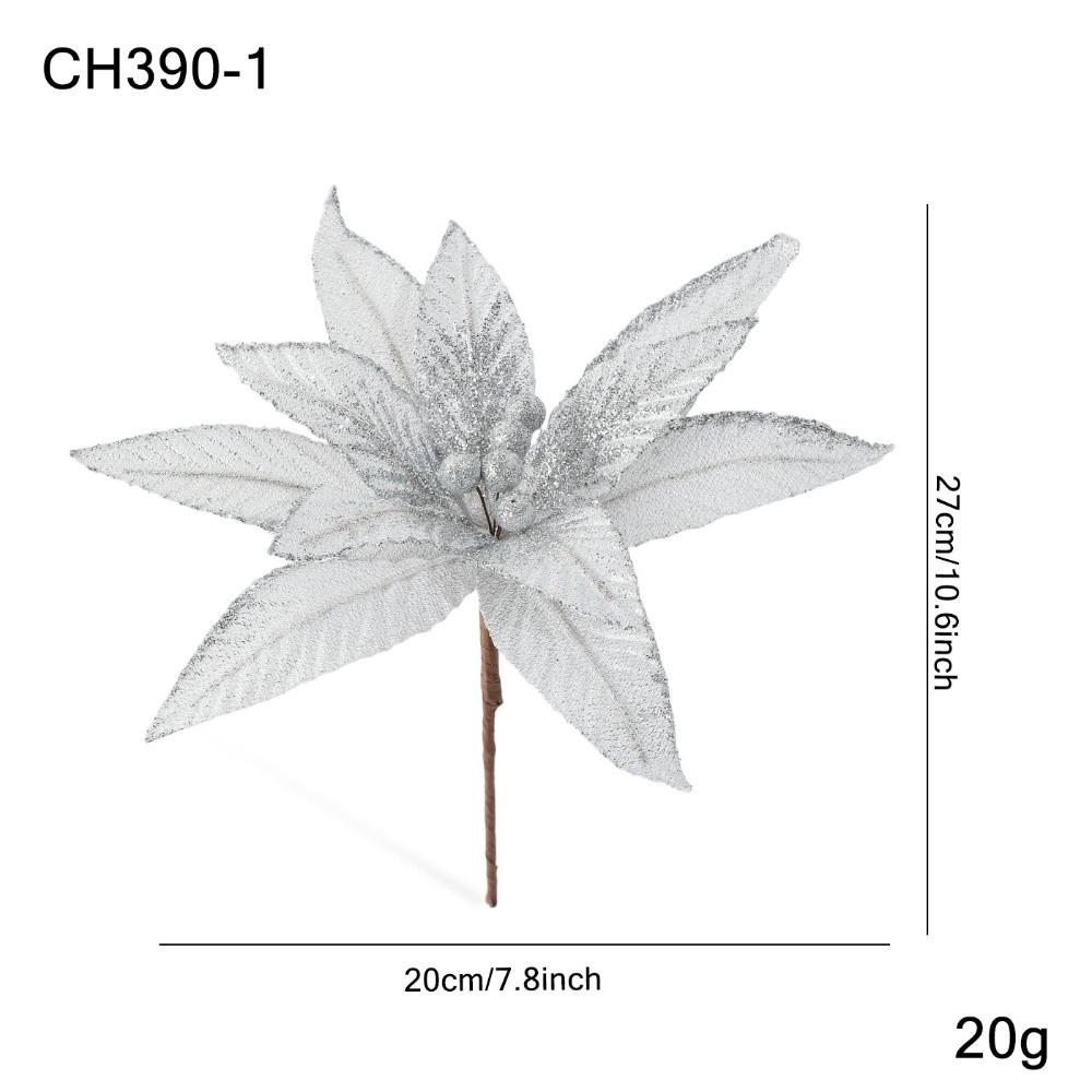 New 15CM Artificial Poinsettia Flower Glitter Sparkling Christmas Glitter Flower Sequins Sequins Flower Wedding Decoration