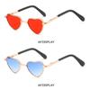 Вечеринка Домашние очки Металлические солнцезащитные очки в форме сердца для кошек, маленьких собак, кукол, кошачьи собачьи солнцезащитные очки