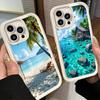 Чехол для телефона iPhone 17 Air 16E 15 16 Pro Max Летний Пляж Море Пальма Отпускной Чехол 14 Plus 13 12 Mini Мягкий Силиконовый