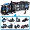 City Police Series Blocks 8 In 1 Vehicle Car Helicopter Police Station Building Blocks DIY Bricks