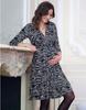 Casual Dress Knot Front Maternity Jersey Dress LORNA Sand [Serafin] Women's Beige/Black M(UK10)