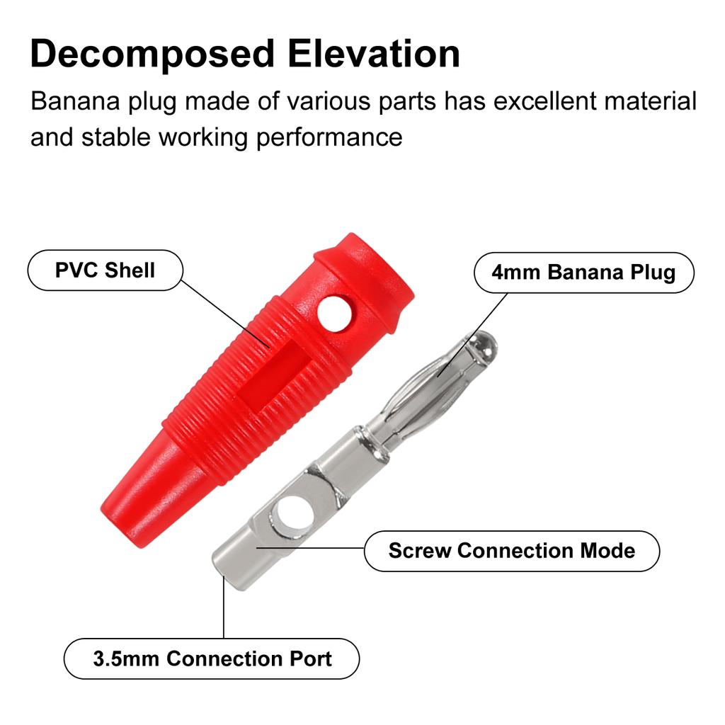 10Pcs 32A High Current Screw Type 4mm Banana Plugs Male Stackable Connector Speaker Cable Adapter 4mm High Current Banana Plugs