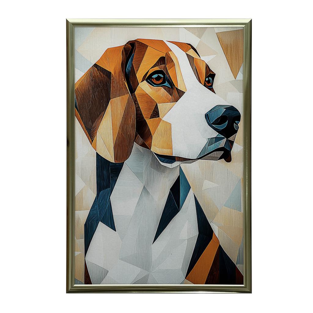 Geometryczny Pies Geometryczny Pies, 60X90 Cm, Rama Aluminiowa Czarna, Papier Matowy 230 Gsm