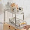 Выдвижной органайзер под раковиной, стеллаж для хранения, двухслойный дизайн, большая вместимость, прочная несущая способность, простая сборка