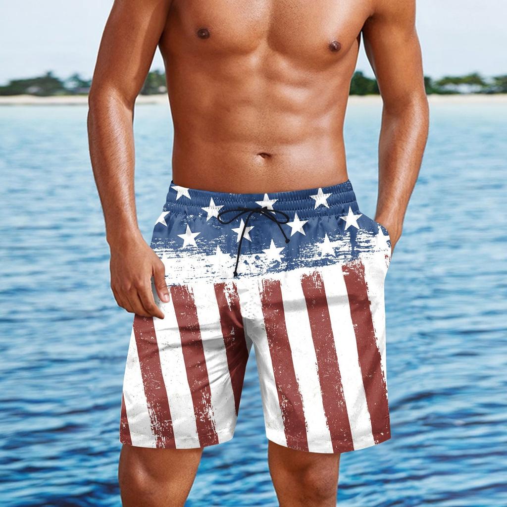 Мужские повседневные модные шорты с принтом в честь Дня независимости, мужские свободные дышащие шорты с принтом