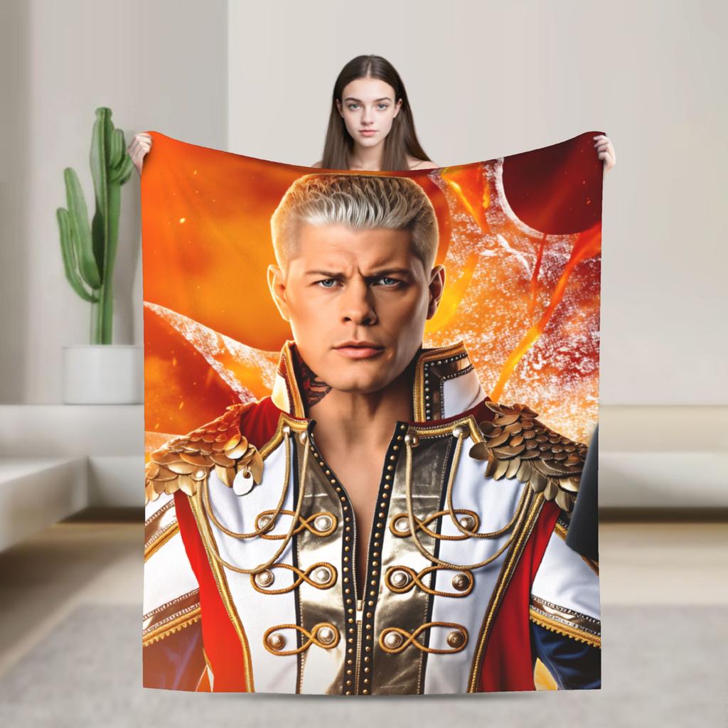 Супер Мягкое Одеяло для Кемпинга Cody Rhodes Винтажное Плед Фланелевое Покрывало для Спальни Уличный Тренд Чехол для Дивана-Кровати
