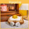 Fried Eggs Toast Plush Breakfast Toy With Face Girls Bedroom Gift Decoration