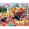Diamond Embroidery Diamond "Various Dogs In Courtryard" Cross Stitch Round Diamond Painting
