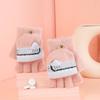 Toddler Kids Winter Knitted Fingerless Cartoon Gloves Thick Warm Outdoor Writing Convertible Flip Top Half Finger Mittens
